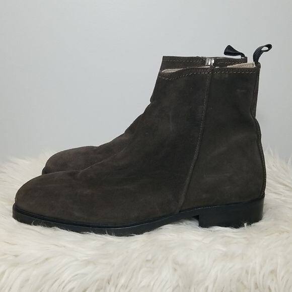 ALLSAINTS Seth Suede Pull on Chelsea boots Bitter Chocolate - Picture 1 of 10